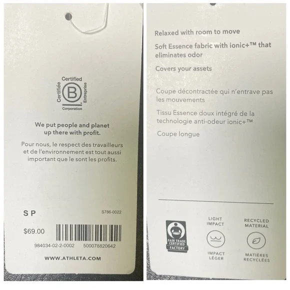 ATHLETA Essence Support Tank Top Removable Pads Side Slits Workout White Size Sm - Picture 8 of 9